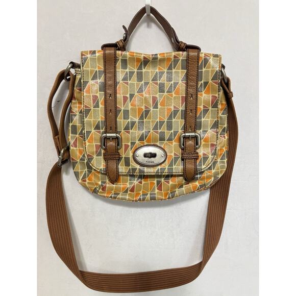 FOSSIL KEY-PER COATED CANVAS Messenger Bag BUSINESS PROFESSIONAL Cross Body - Picture 1 of 9